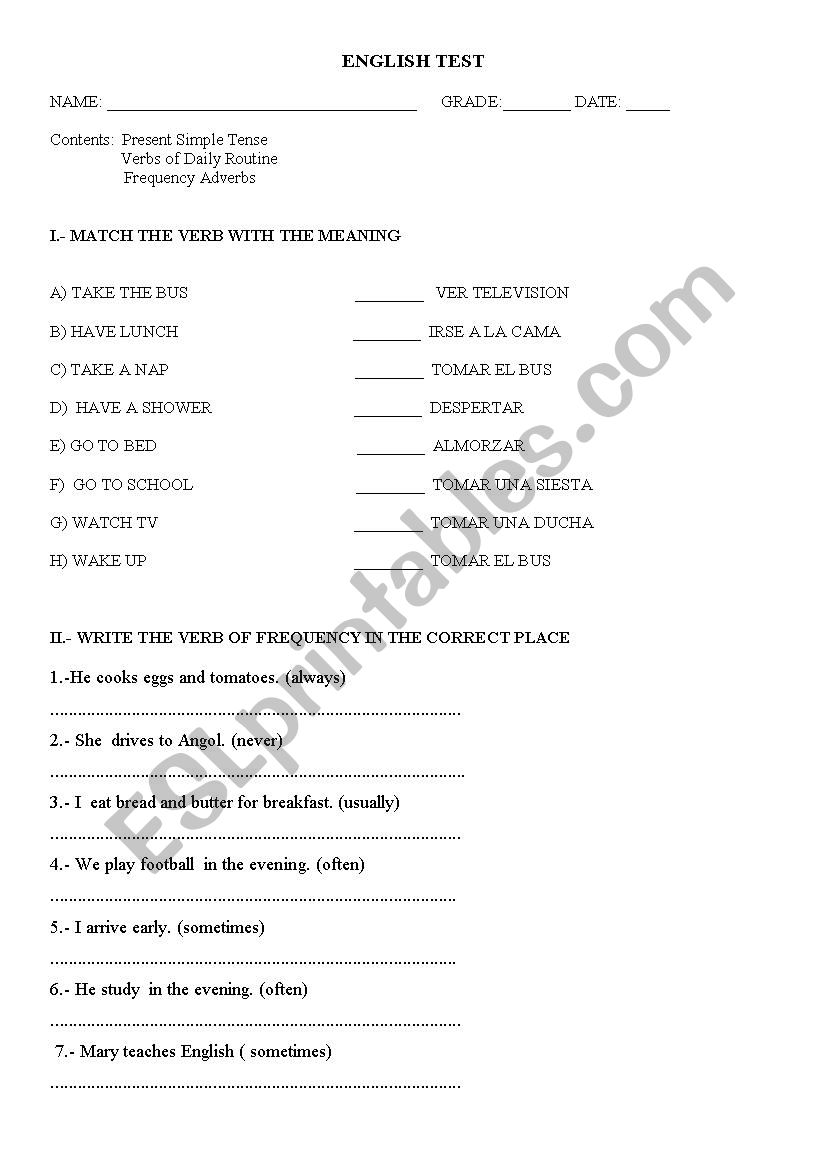 present simple frequency adverbs