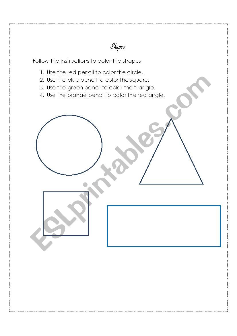 Shapes worksheet