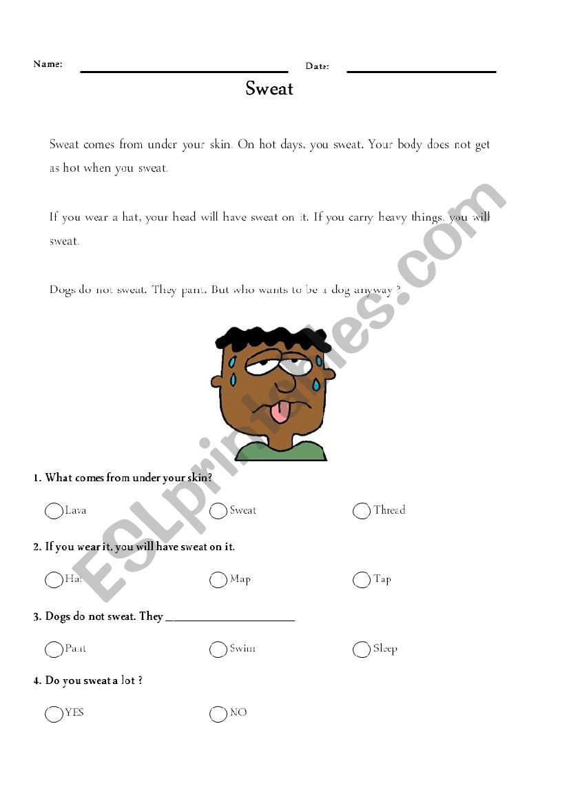 Reading Comprehension worksheet