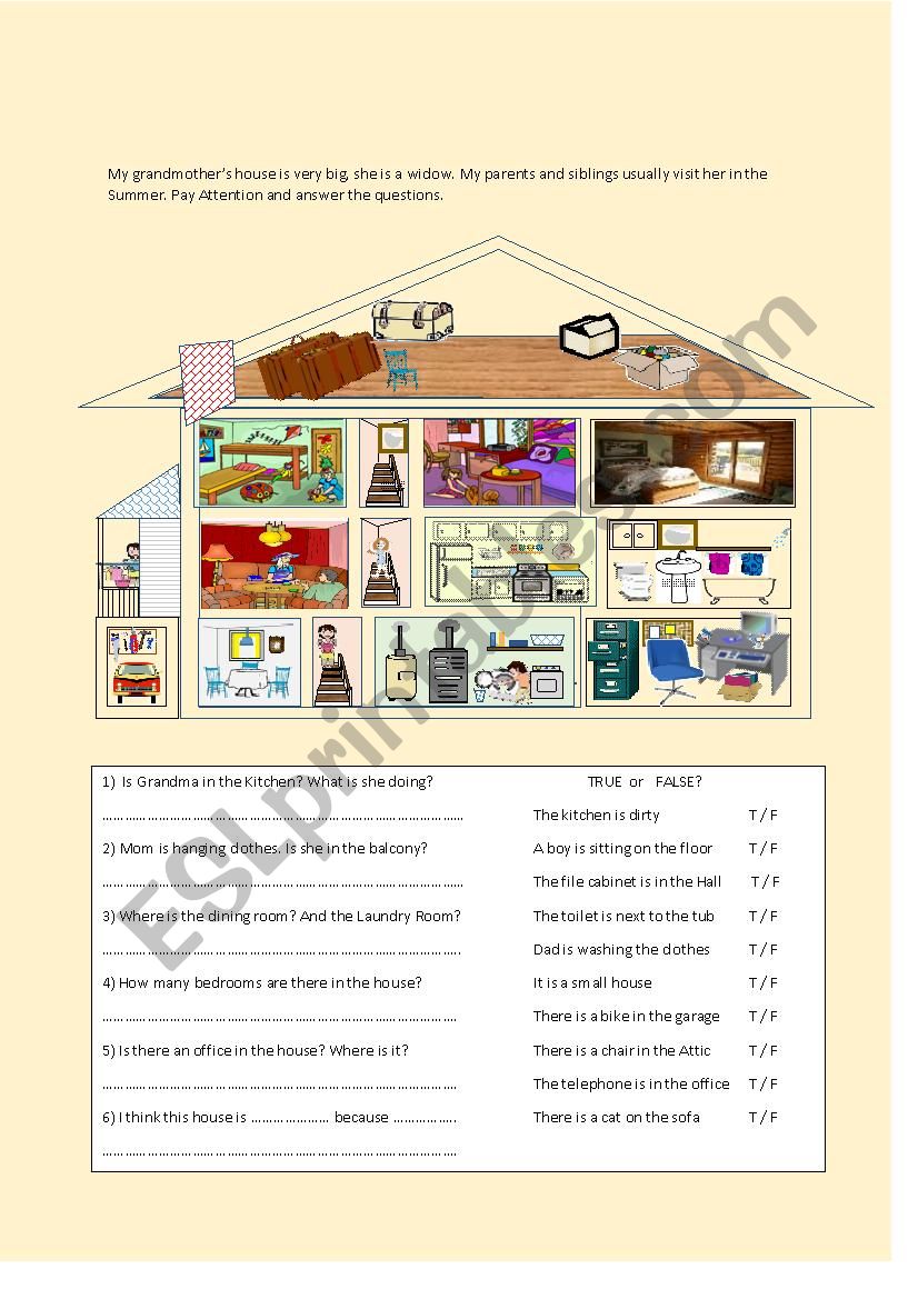 GrandmaÂ´s house worksheet