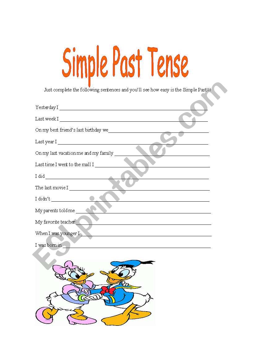 Complete the sentences Simple Past