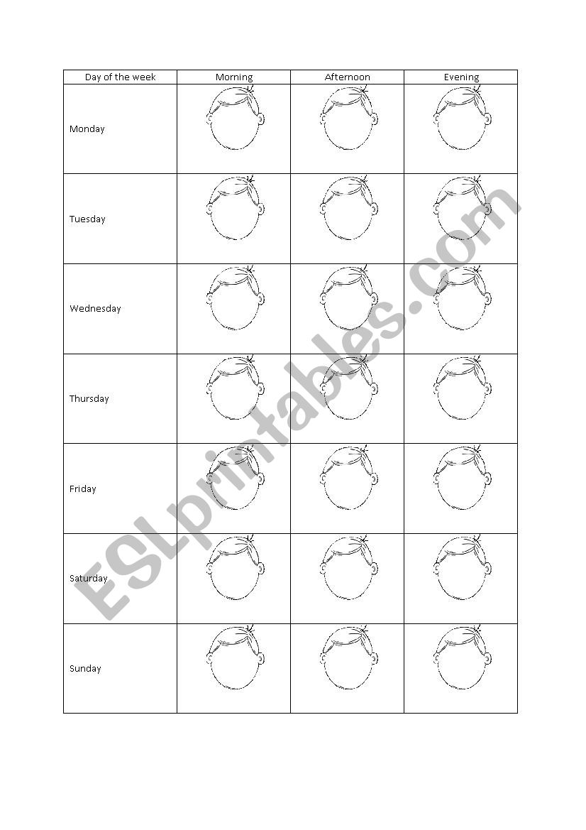 Feelings homework worksheet