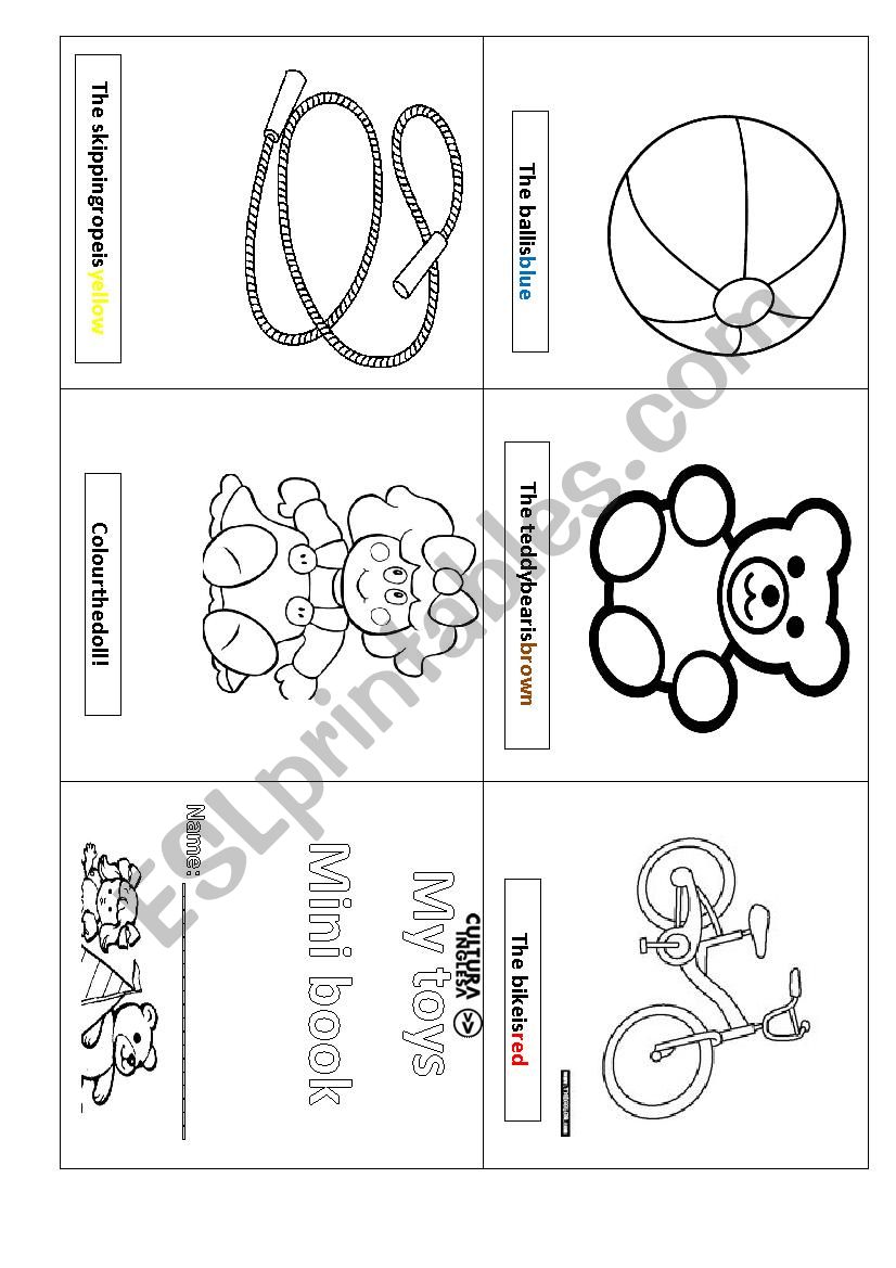 My toys mini book worksheet