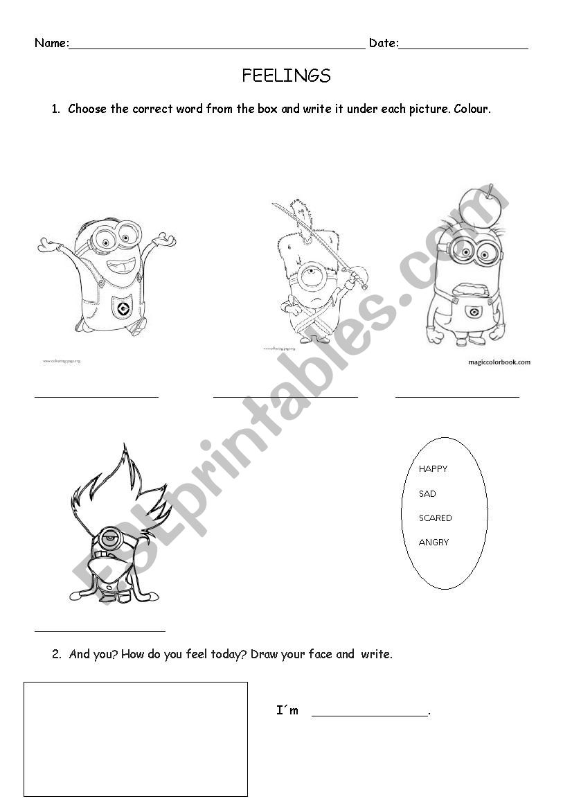 Feelings worksheet