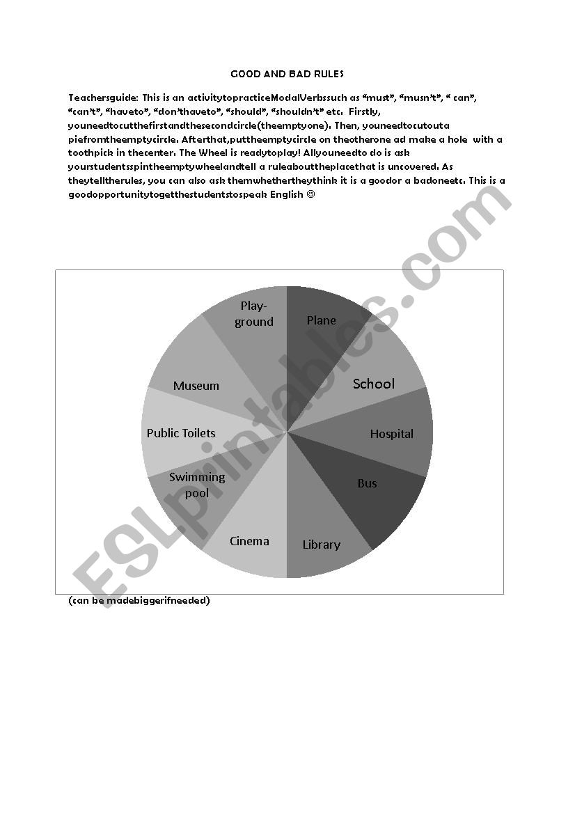 Good and Bad Rules worksheet