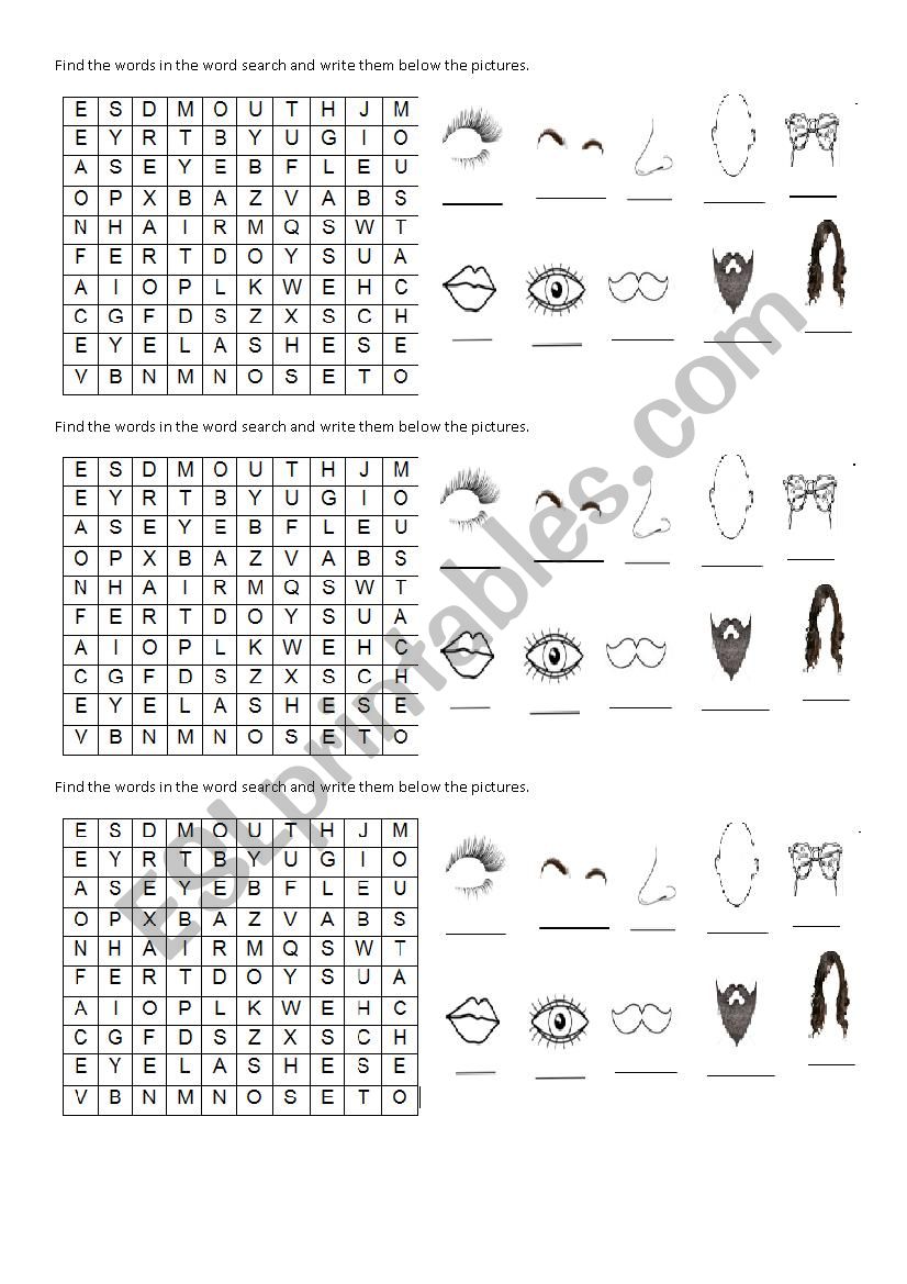 Parts of the Body Activity worksheet