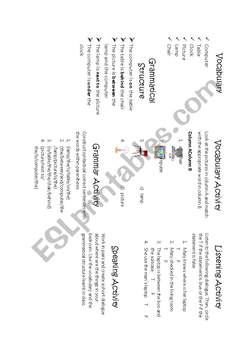 Prepositions worksheet