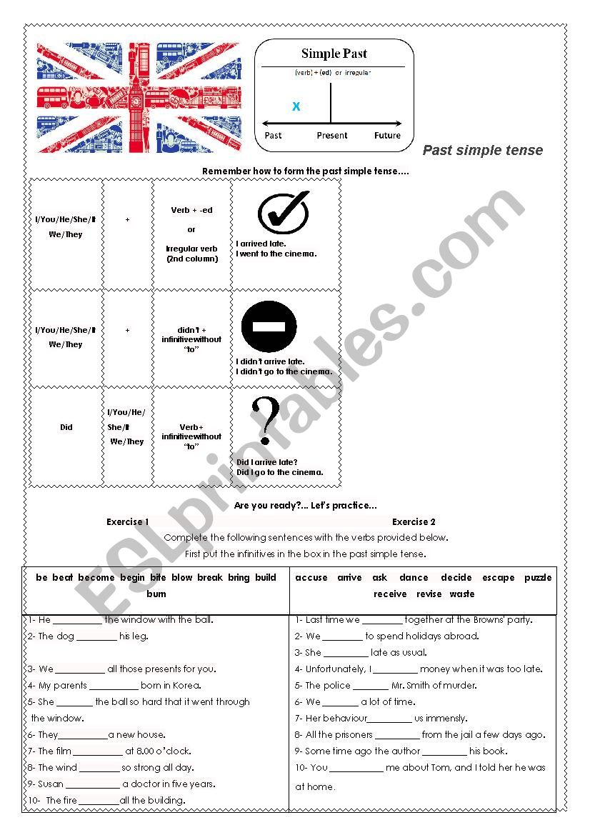 Past simple tense worksheet