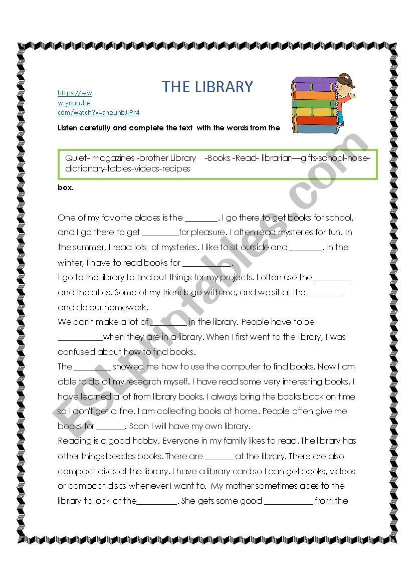 The library worksheet