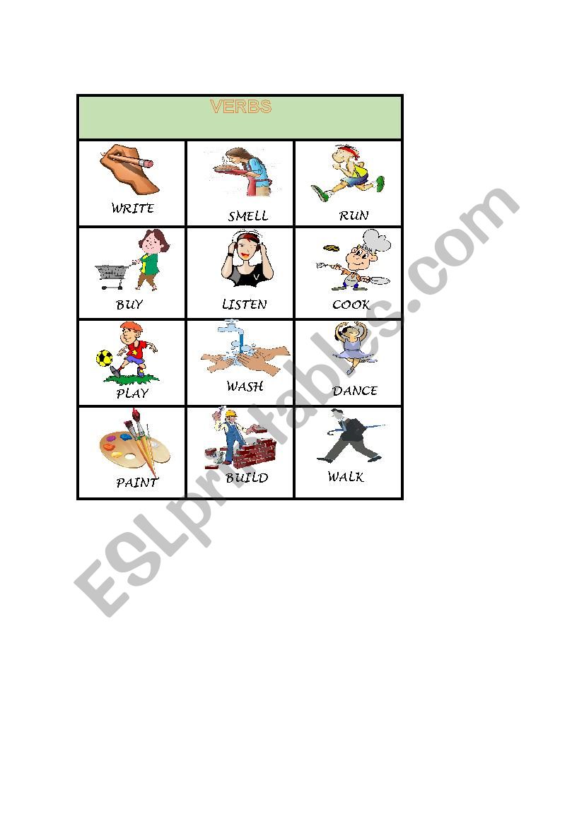 verbs worksheet