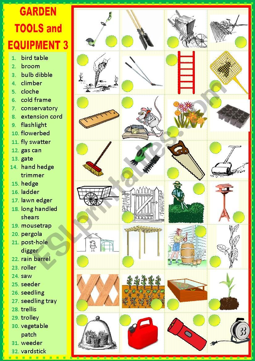 Gardening tools and equipment 3 Matching