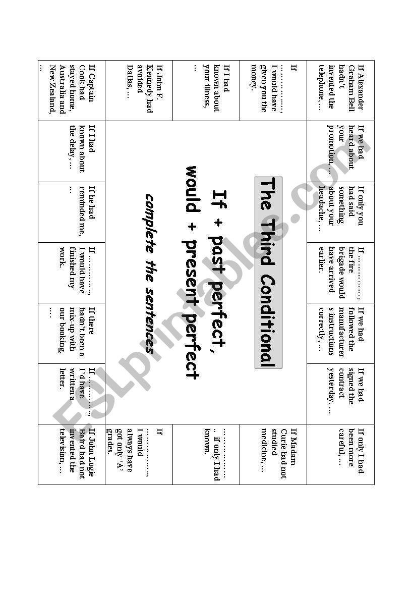 The third conditional worksheet