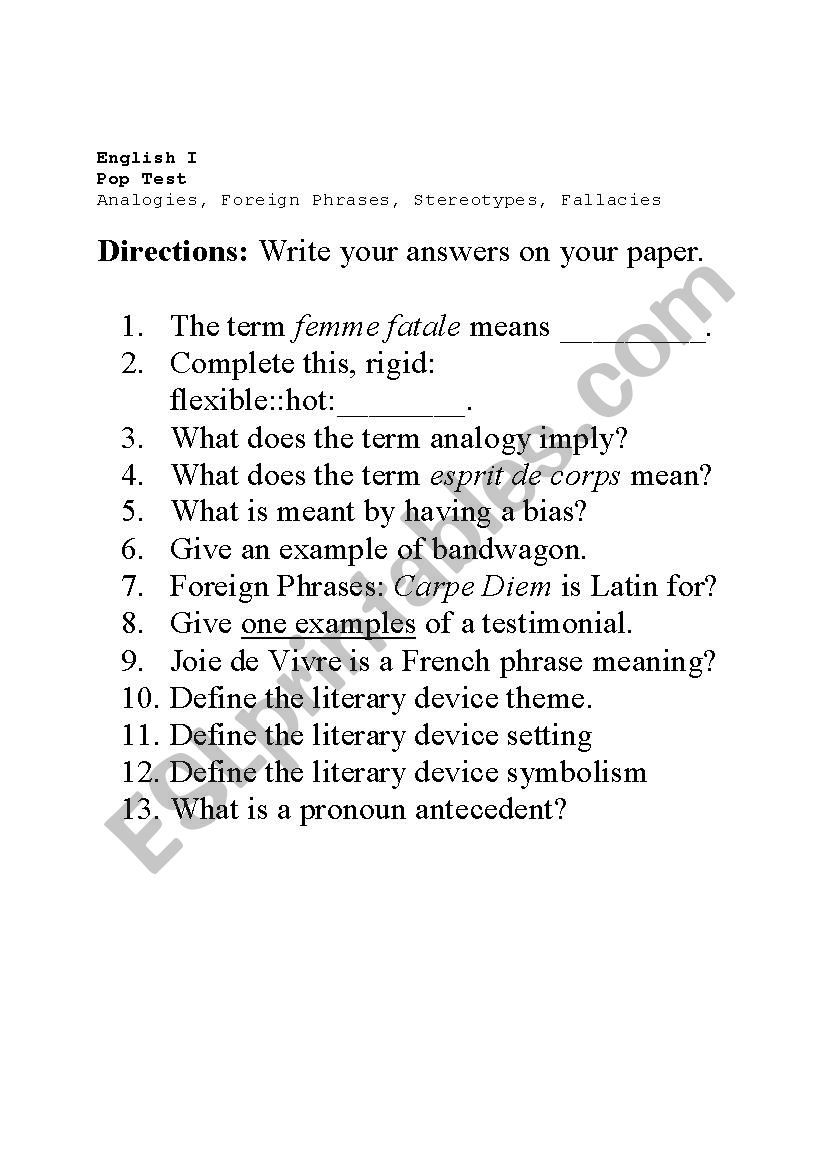 Foreign Phrases and Propaganda Techniques