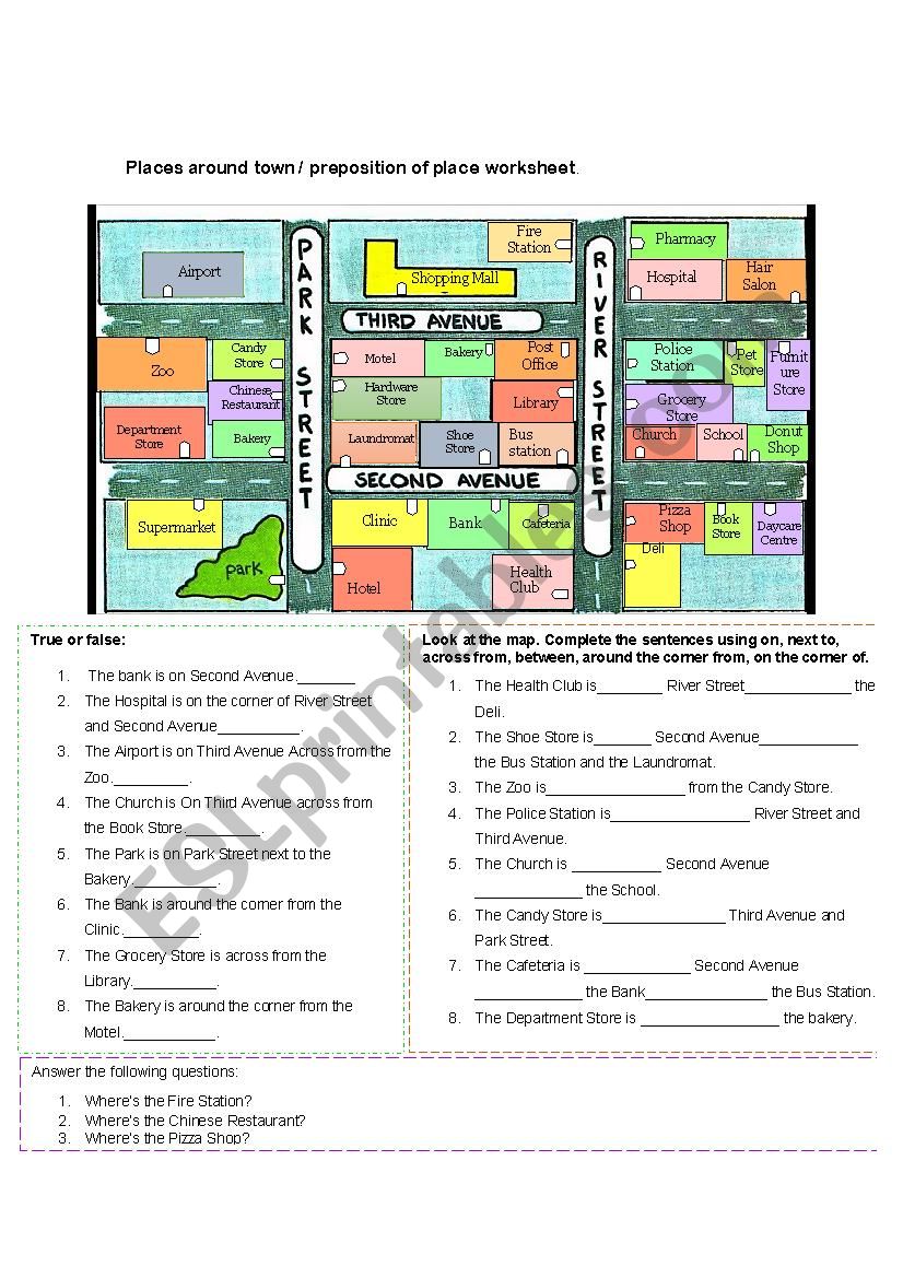 Preposition of place  worksheet