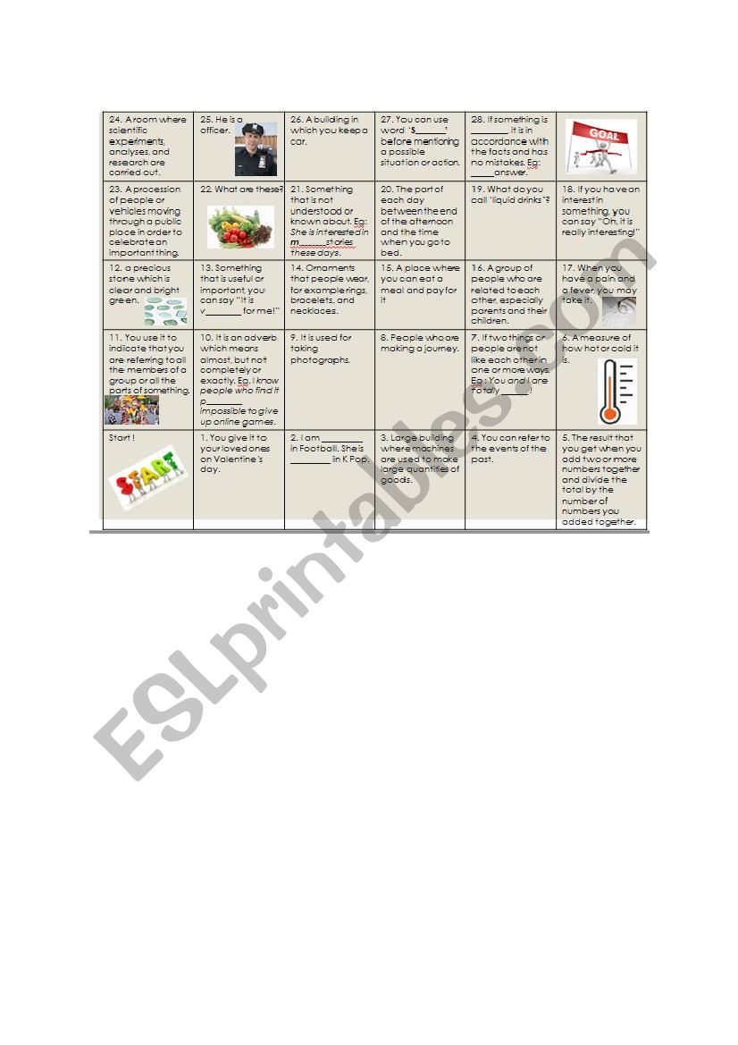 word board worksheet