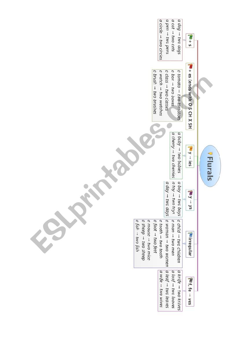 Rules on Flural Nouns worksheet