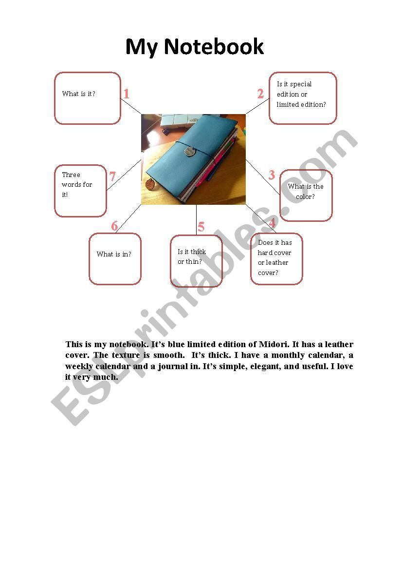 describe a notebook worksheet