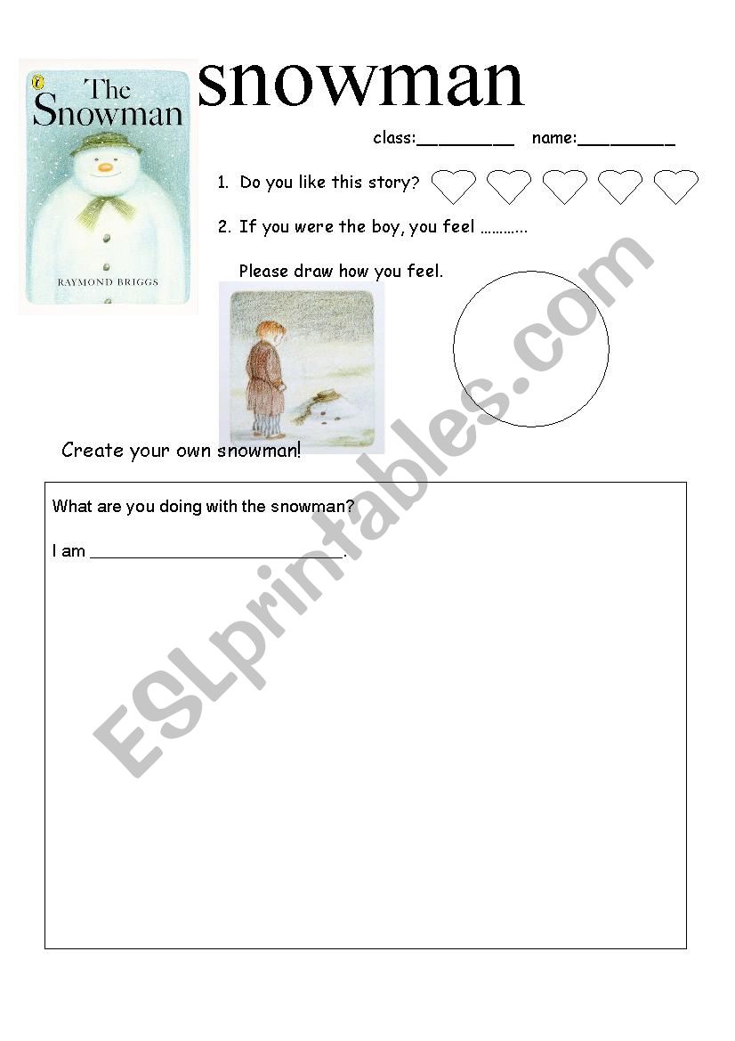 The snowman worksheet