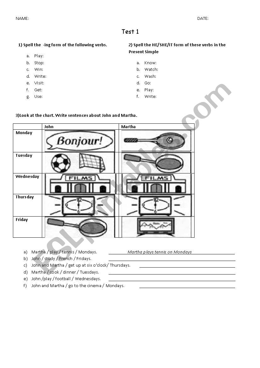 Present Simple and Continuous worksheet