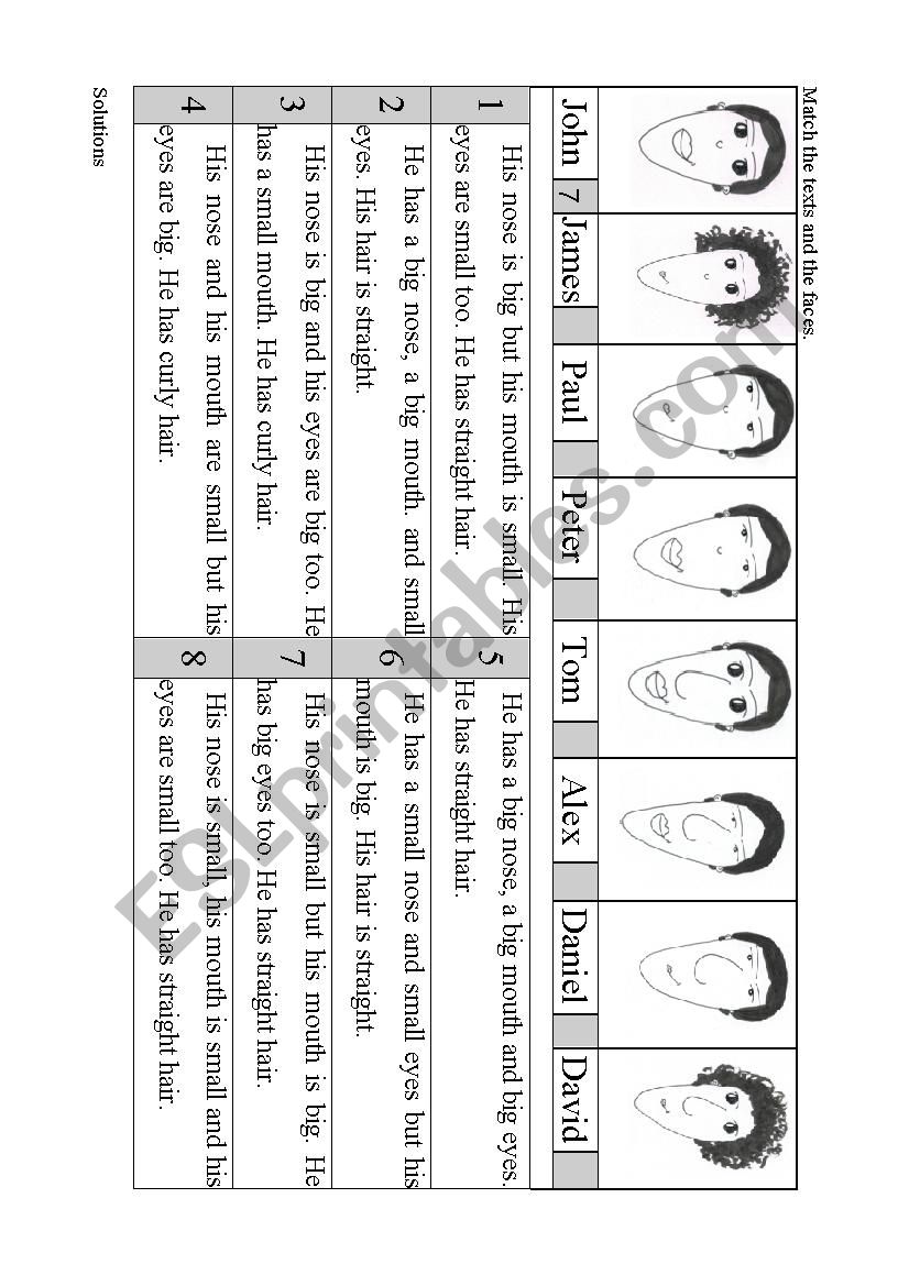 Physical description worksheet