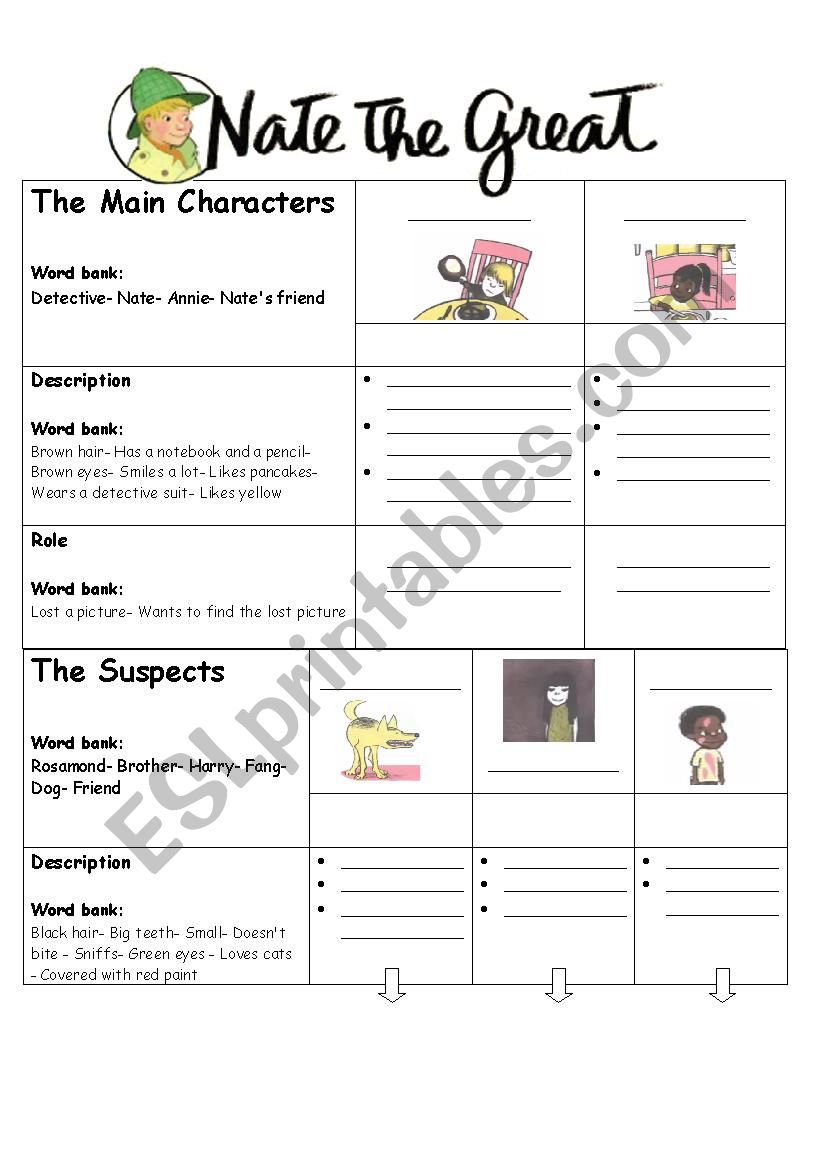 Nate the Great Part 1 worksheet