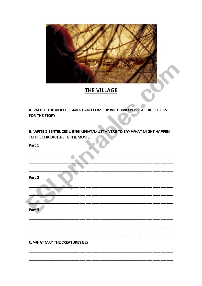 The Village - Movie Worksheet MAY and MIGHT