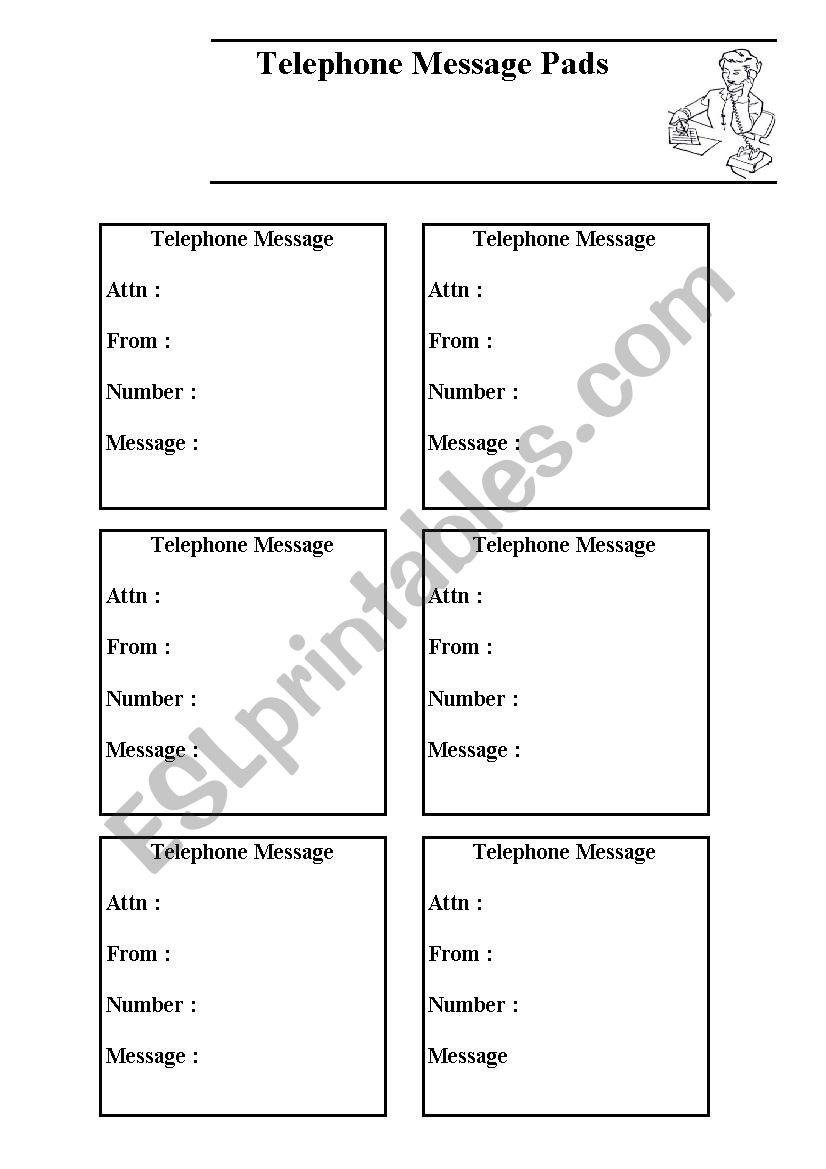 telephone pads worksheet