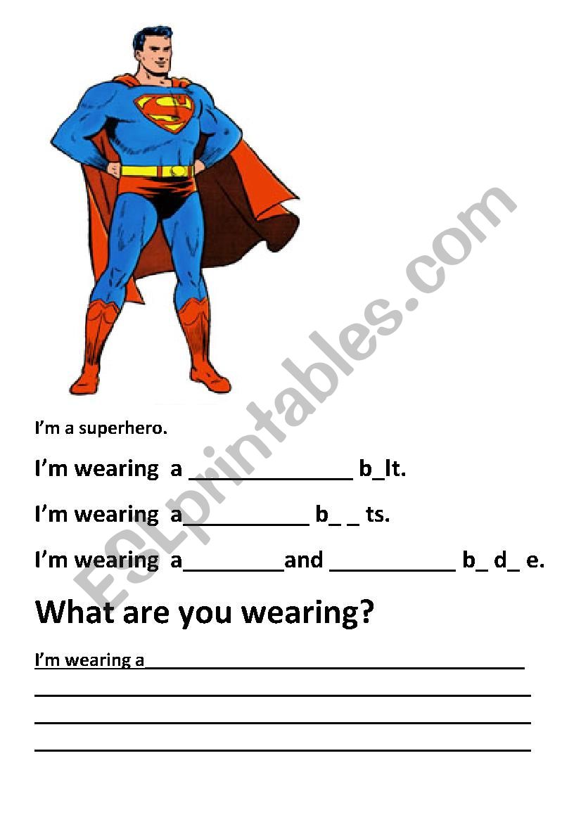 clothes worksheet