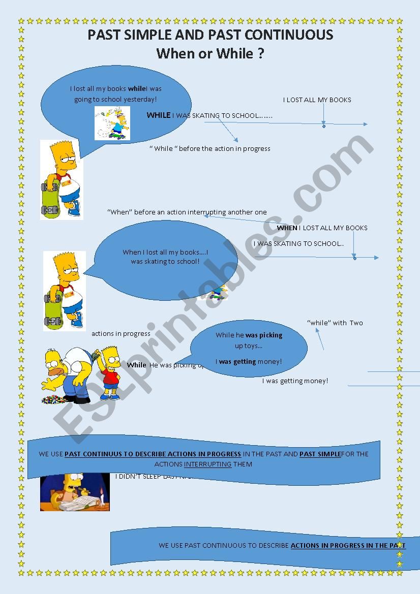 PAST SIMPLE AND CONTINUOUS worksheet