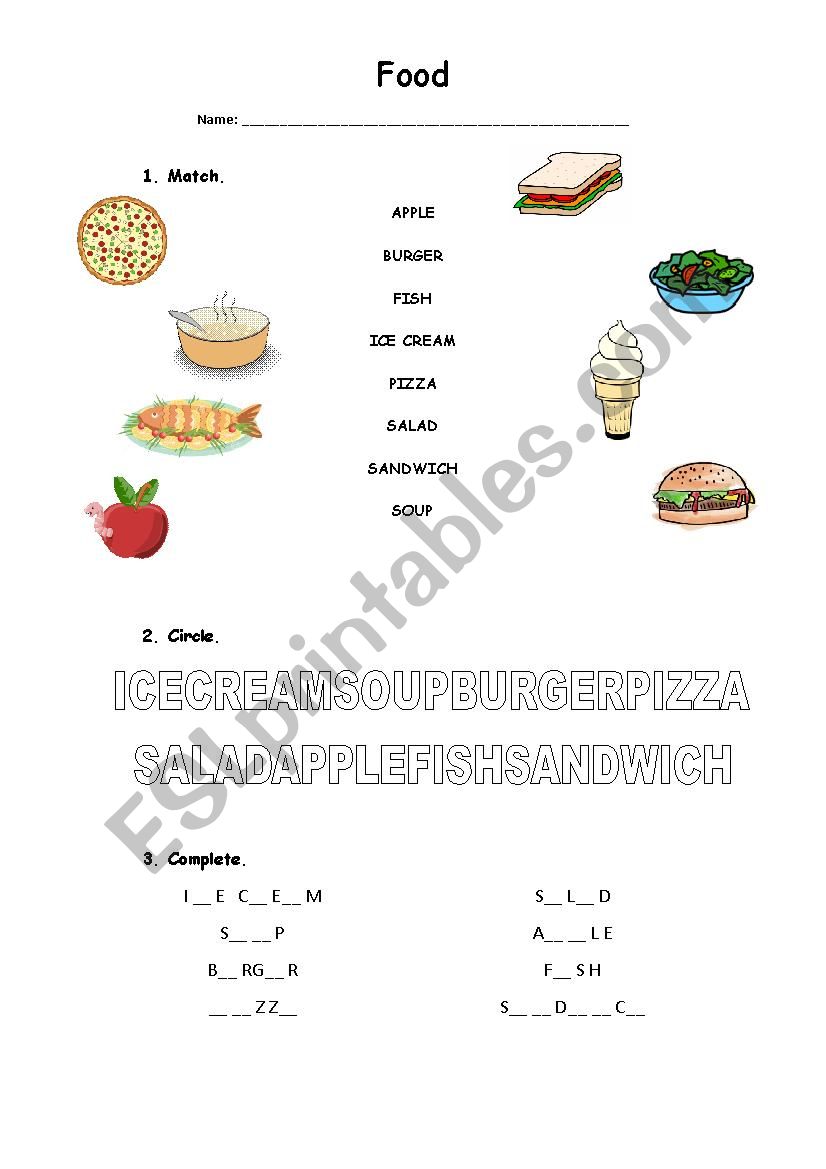 Food - Vocabulary Consolidation