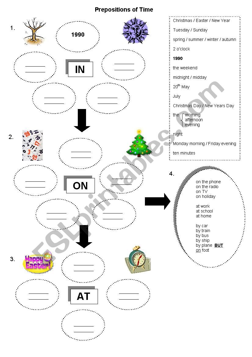 Prepositions of Time worksheet