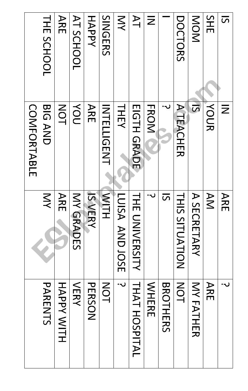 SCRAMBLE SENTENCES worksheet