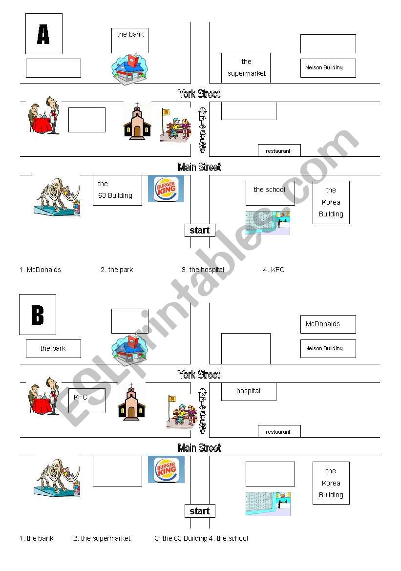 Giving Directions worksheet