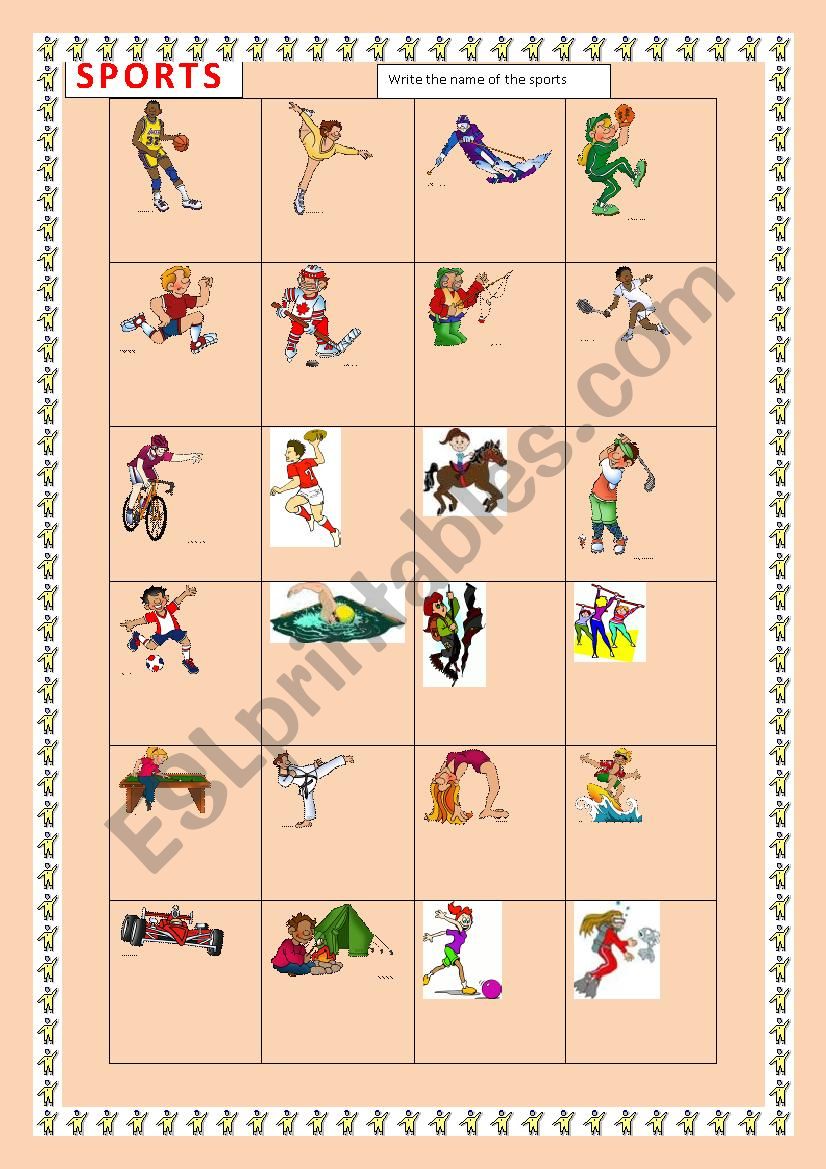 sports worksheet