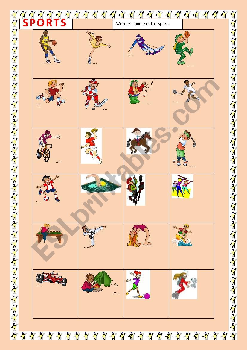 sports worksheet