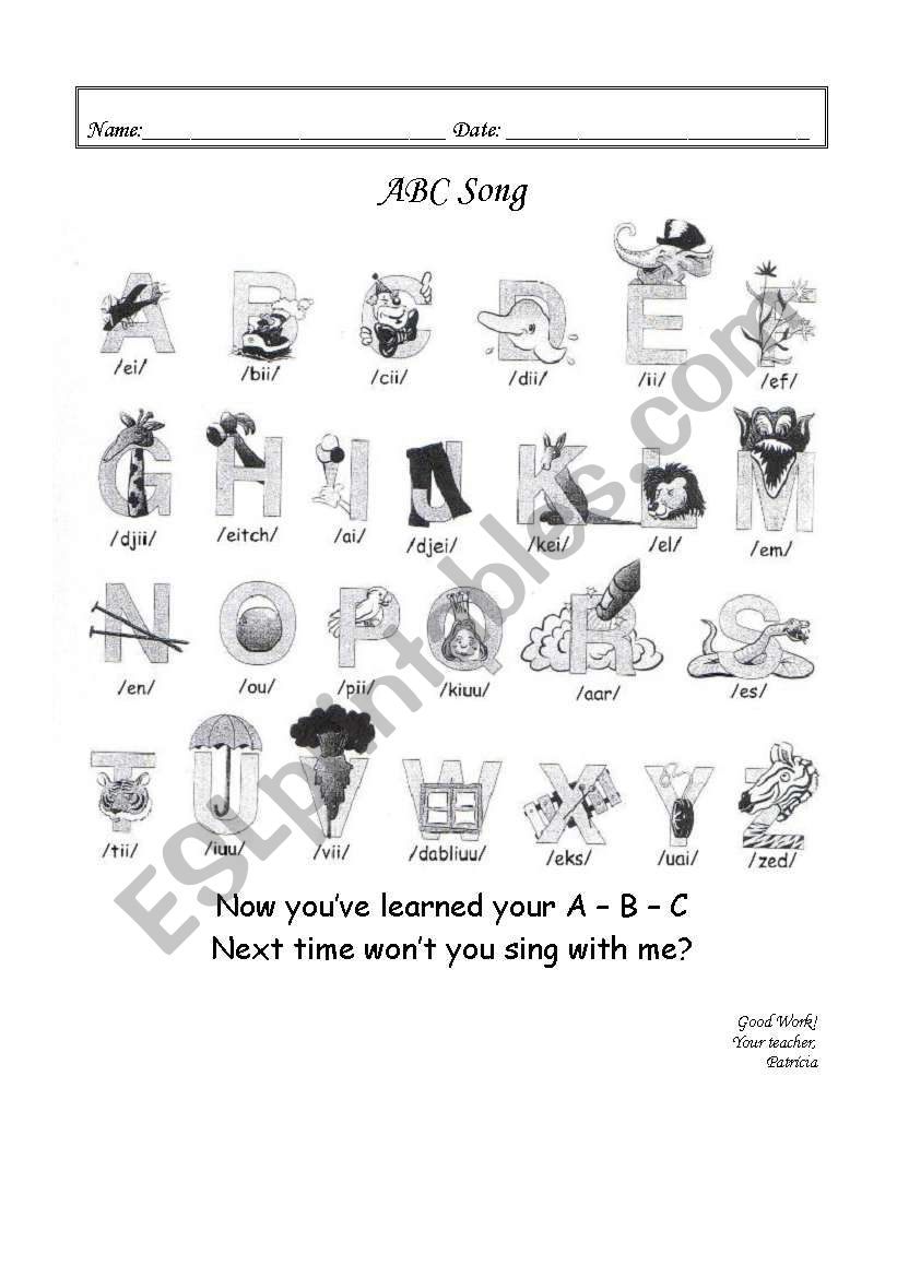 Great alphabet exercises worksheet - Literacy Worksheets