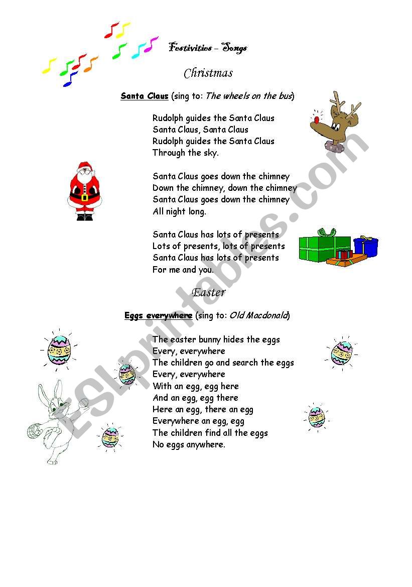 Festivities Songs worksheet