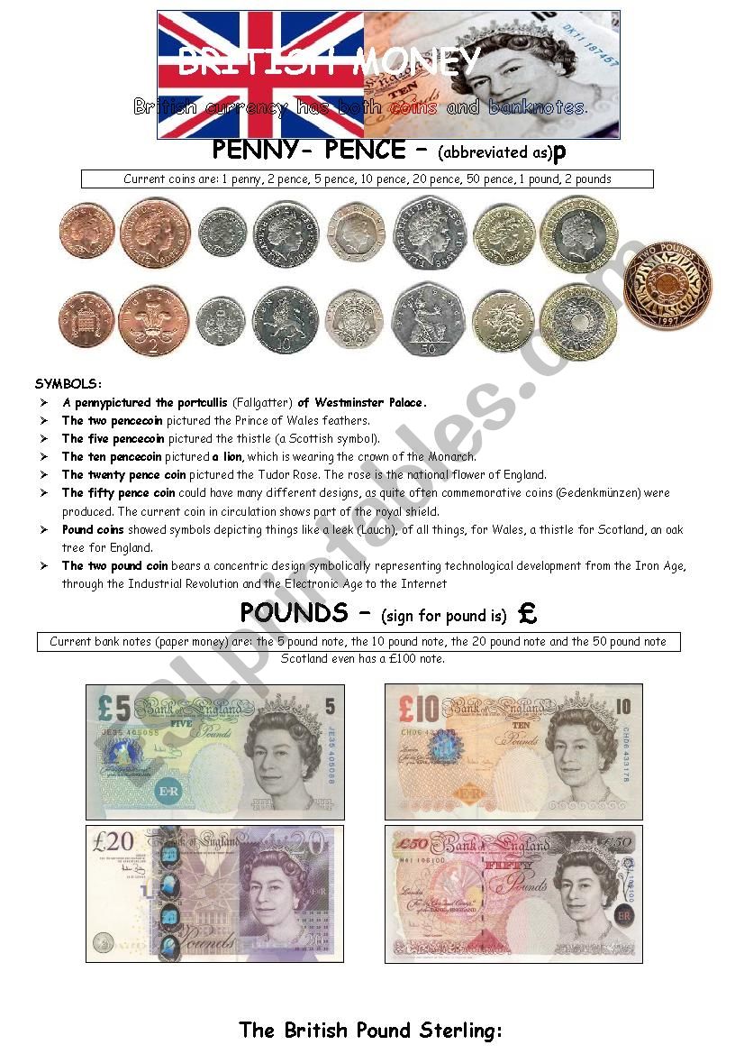 British Money worksheet