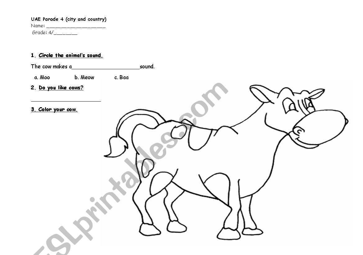 Animals worksheet