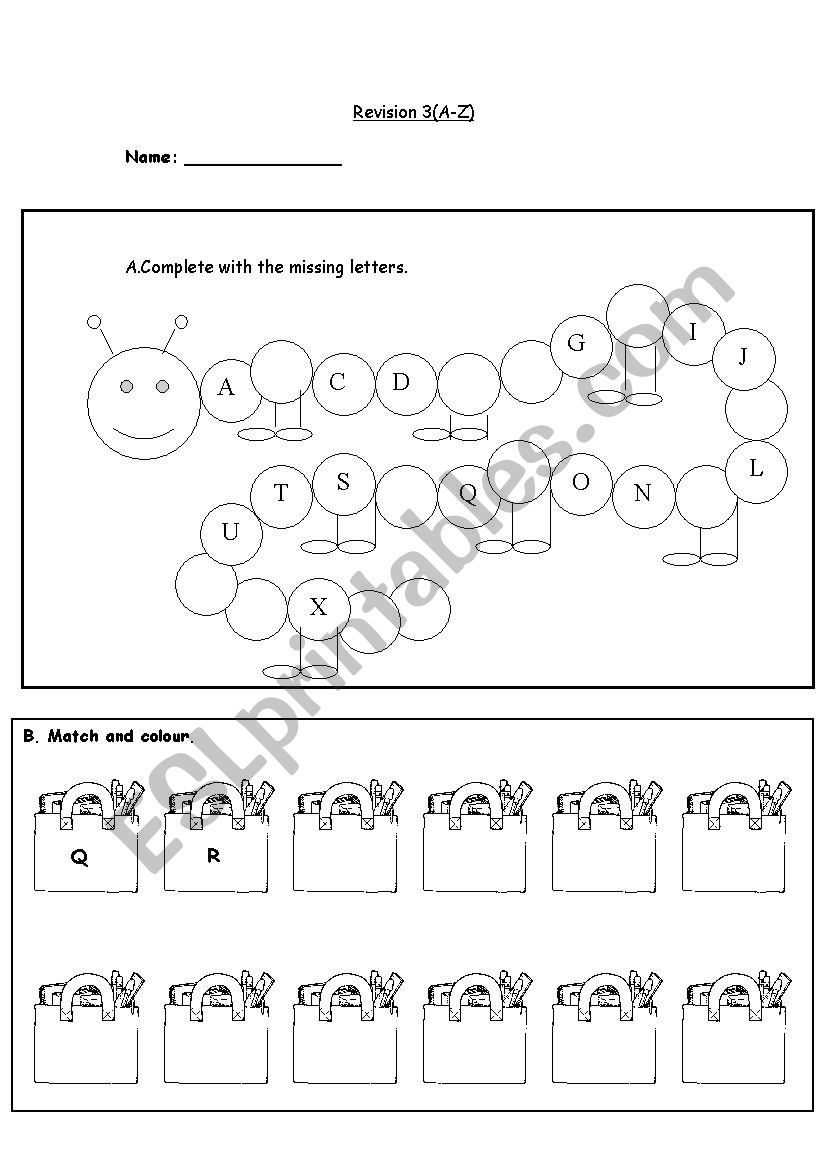 Alphabet revision exercises 3 A-Z