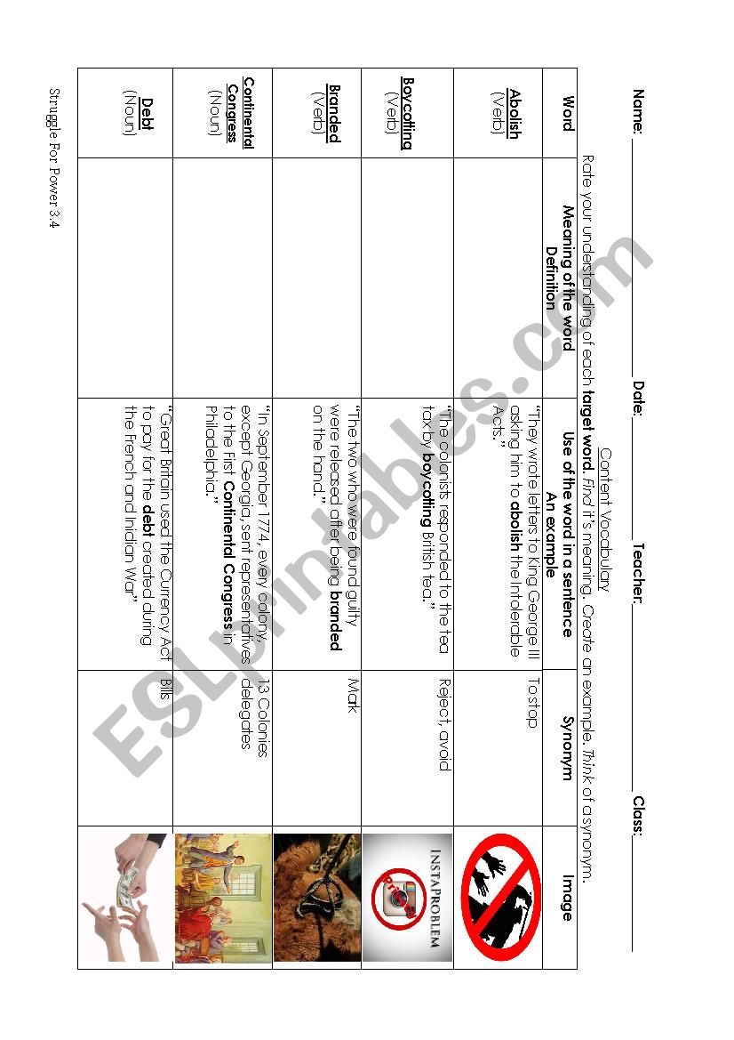 7th grade Social Studies  worksheet