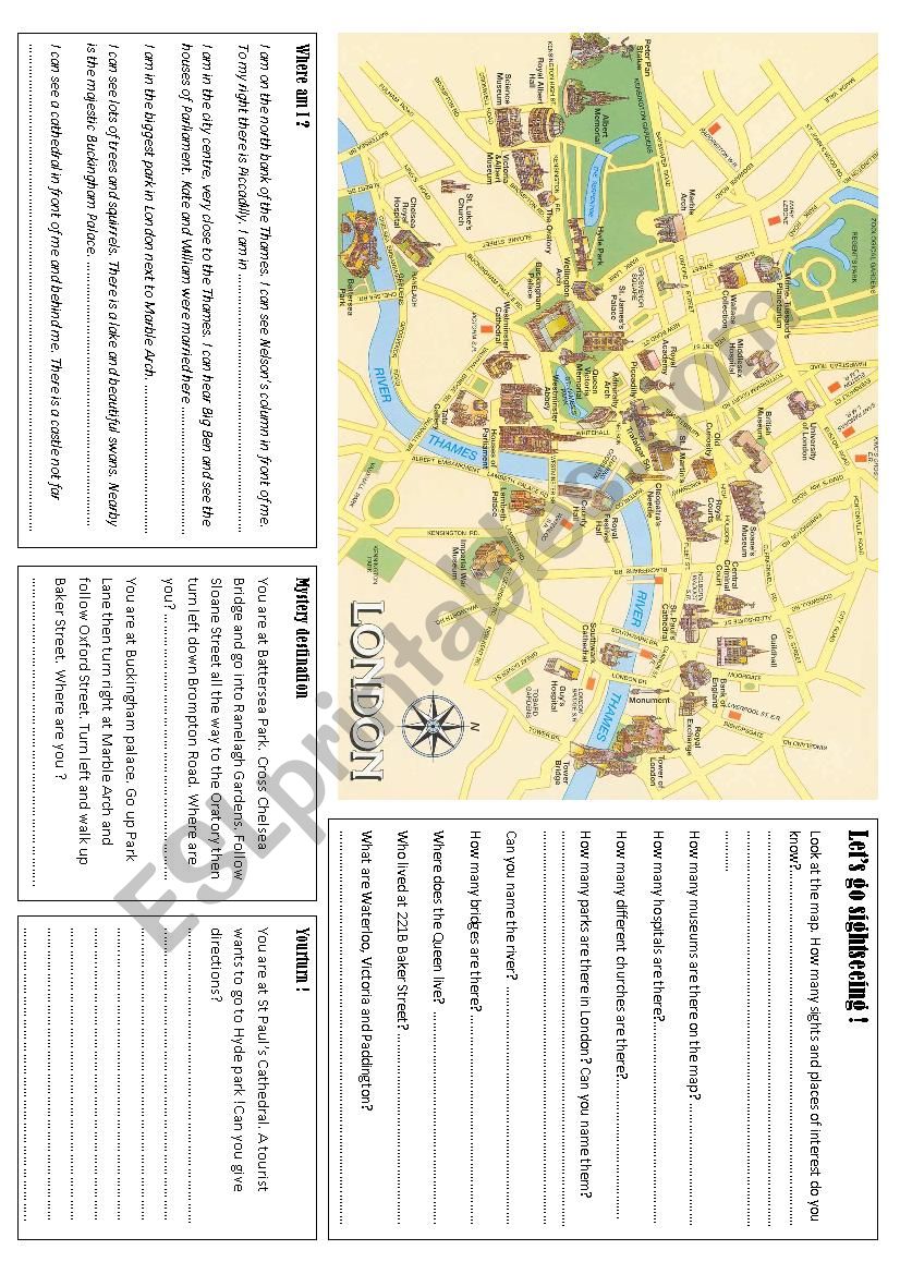 Sightseeing in London worksheet