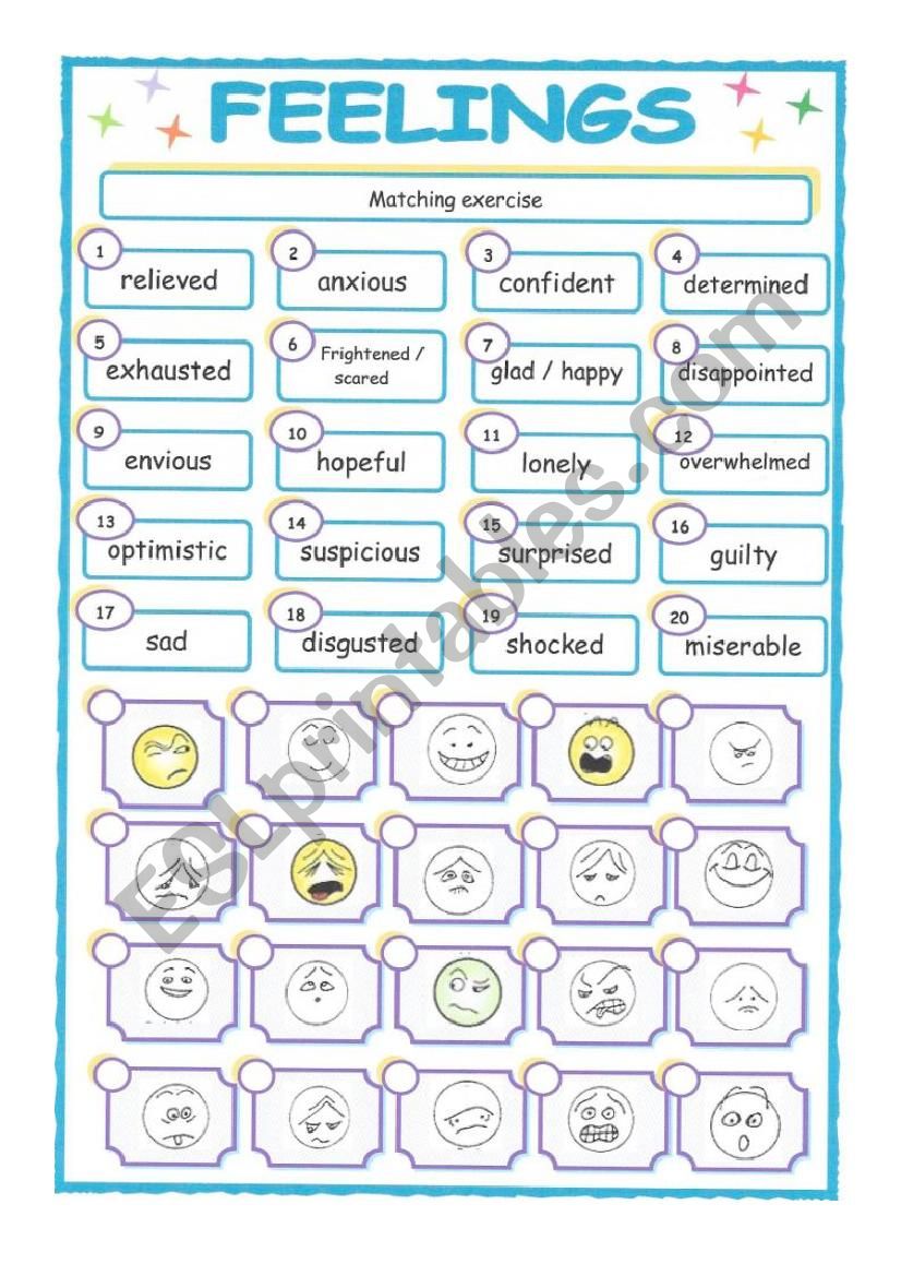 feelings worksheet