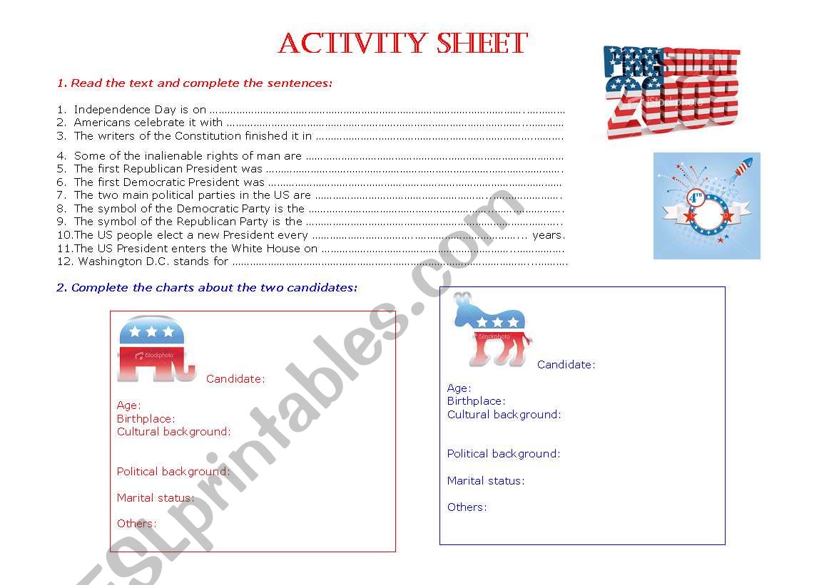 USA Election 2008- Part 2 worksheet