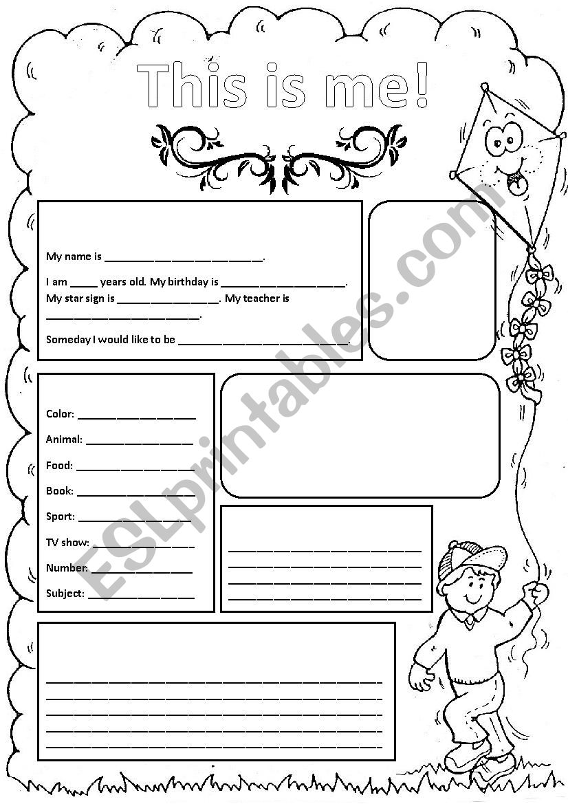 Introducing myself (boy) worksheet