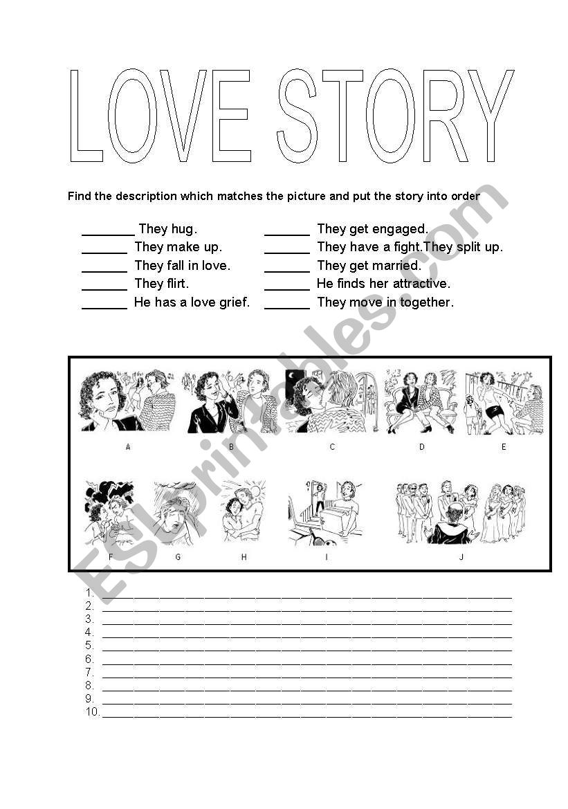 A LOVE STORY worksheet