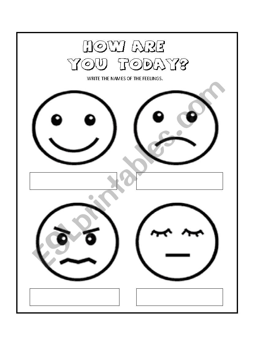 How are you today? worksheet