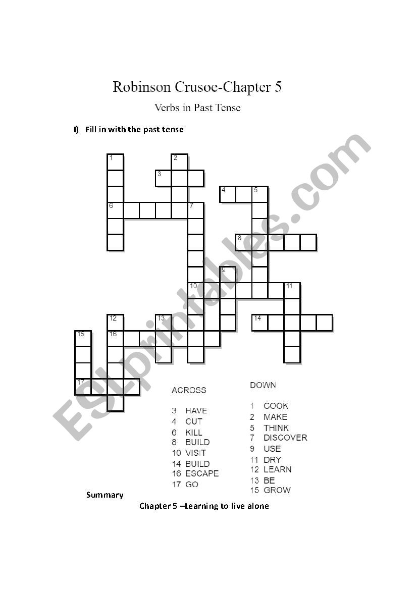 Robinson Crusoe (Oxford Bookworms) Worksheet 4