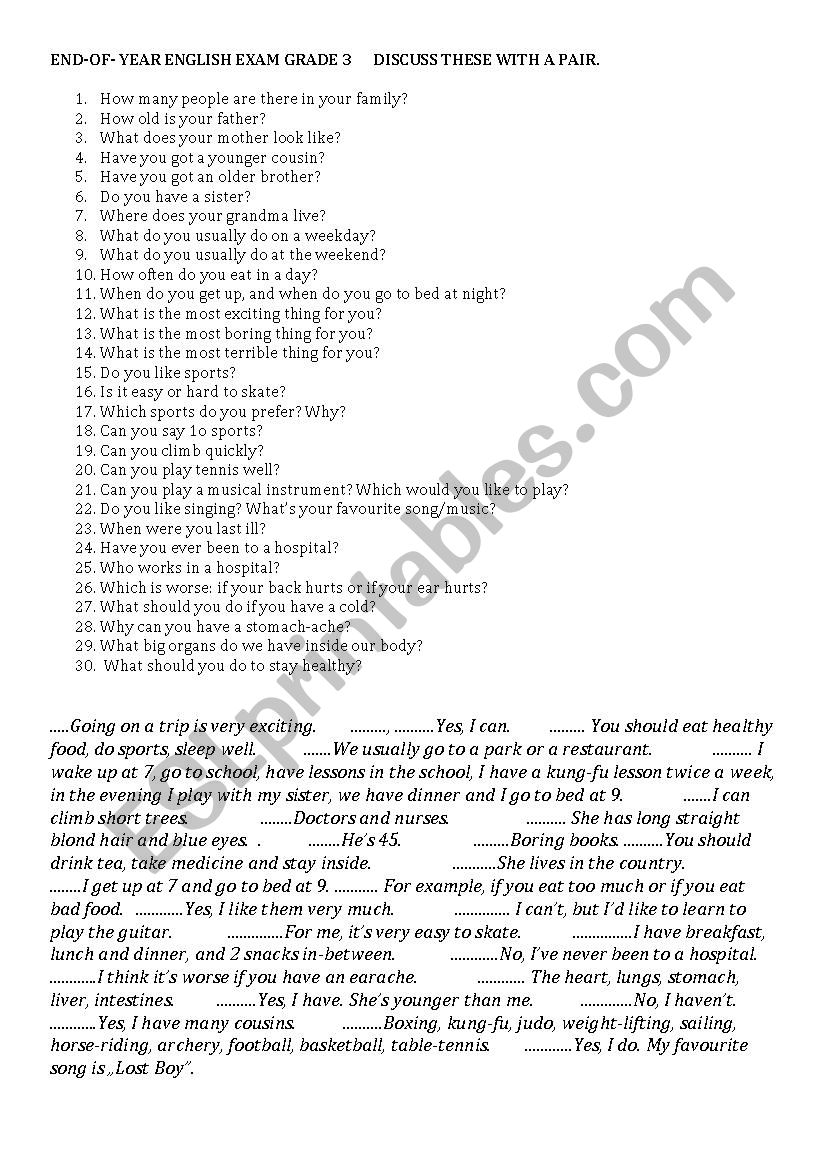 movers practice questions/end-of-year exam age 9-10  #1