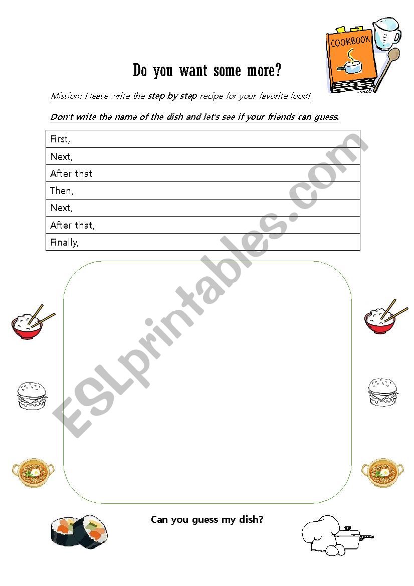 Do you want some more? worksheet